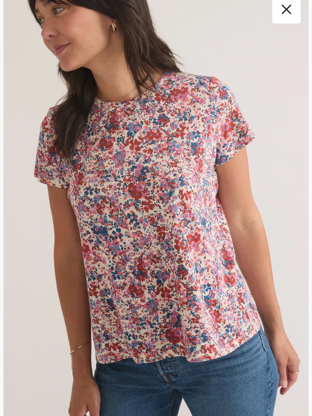 Marine Layer Floral Organic Cotton Blend  T-Shirt Size: M